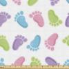 Ambesonne Cartoon Fabric by The Yard, Hot Air Balloons Flying Through The Sky with Birds, Microfiber Fabric for Arts and Crafts Textiles & Decor, 1 Yard, Teal Cream(Pink Green)