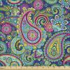 Ambesonne Cartoon Fabric by The Yard, Hot Air Balloons Flying Through The Sky with Birds, Microfiber Fabric for Arts and Crafts Textiles & Decor, 1 Yard, Teal Cream(Pink and Blue)