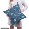 Ambesonne Cartoon Fabric by The Yard, Hot Air Balloons Flying Through The Sky with Birds, Microfiber Fabric for Arts and Crafts Textiles & Decor, 1 Yard, Teal Cream(Cream Blue)