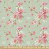Ambesonne Cartoon Fabric by The Yard, Hot Air Balloons Flying Through The Sky with Birds, Microfiber Fabric for Arts and Crafts Textiles & Decor, 1 Yard, Teal Cream(Mint Pink)