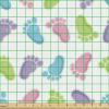 Ambesonne Cartoon Fabric by The Yard, Hot Air Balloons Flying Through The Sky with Birds, Microfiber Fabric for Arts and Crafts Textiles & Decor, 1 Yard, Teal Cream(Pink Green)