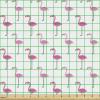 Ambesonne Cartoon Fabric by The Yard, Hot Air Balloons Flying Through The Sky with Birds, Microfiber Fabric for Arts and Crafts Textiles & Decor, 1 Yard, Teal Cream(Pink White)