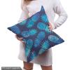 Ambesonne Cartoon Fabric by The Yard, Hot Air Balloons Flying Through The Sky with Birds, Microfiber Fabric for Arts and Crafts Textiles & Decor, 1 Yard, Teal Cream(Dark Blue)