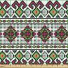 Ambesonne Cartoon Fabric by The Yard, Hot Air Balloons Flying Through The Sky with Birds, Microfiber Fabric for Arts and Crafts Textiles & Decor, 1 Yard, Teal Cream(Magenta Green)