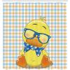 Ambesonne Cartoon Shower Curtain, Hipster Boho Duck Dotted Bow Cool Free Smart Geese Design, Cloth Fabric Bathroom Decor Set with Hooks, 69″ W x 84″ L, Orange Yellow Blue