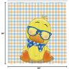 Ambesonne Cartoon Shower Curtain, Hipster Boho Duck Dotted Bow Cool Free Smart Geese Design, Cloth Fabric Bathroom Decor Set with Hooks, 69″ W x 84″ L, Orange Yellow Blue
