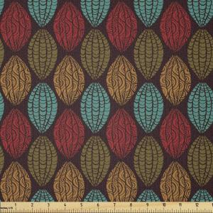 Ambesonne Cartoon Fabric by The Yard, Hot Air Balloons Flying Through The Sky with Birds, Microfiber Fabric for Arts and Crafts Textiles & Decor, 1 Yard, Teal Cream(Green Ruby)