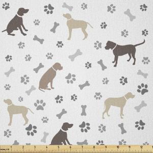 Ambesonne Cartoon Fabric by The Yard, Hot Air Balloons Flying Through The Sky with Birds, Microfiber Fabric for Arts and Crafts Textiles & Decor, 1 Yard, Teal Cream(Umber Beige)
