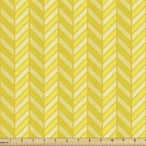 Ambesonne Cartoon Fabric by The Yard, Hot Air Balloons Flying Through The Sky with Birds, Microfiber Fabric for Arts and Crafts Textiles & Decor, 1 Yard, Teal Cream(Yellow)