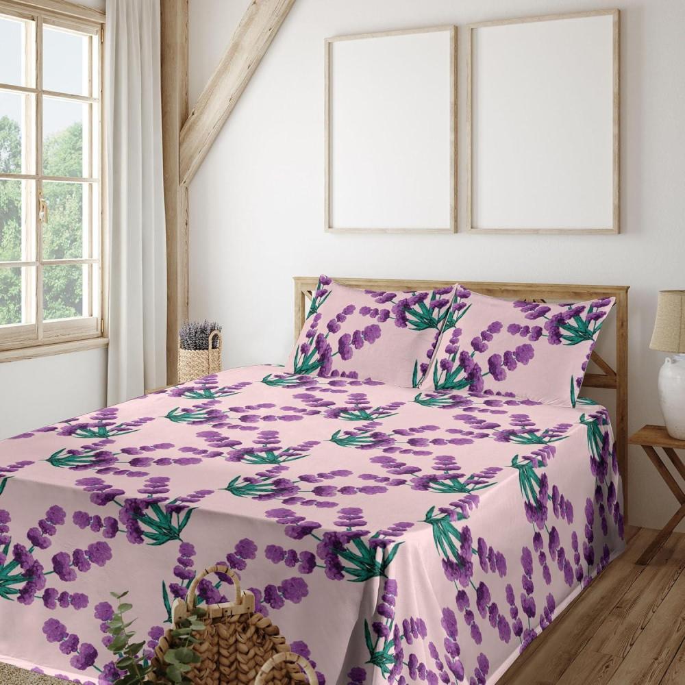 imageAmbesonne Leaves Greenery Sheet Set Tropical Leaf Pattern with Neutral Colors Boho on Grunge Rustic Back Fitted and Flat Sheet with Pillowcases Bedding Accent 4 Piece Set Full Olive Green TaupeJade Green and Purple