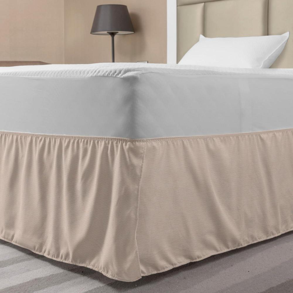 imageAmbesonne Neutral Color Elastic Bed Skirt Illustration of Simplistic Dotted Pattern Basic Geometric Retro Feels Wrap Around Fabric Bedskirt Dust Ruffle for Bedroom TwinTwin XL Pale Salmon