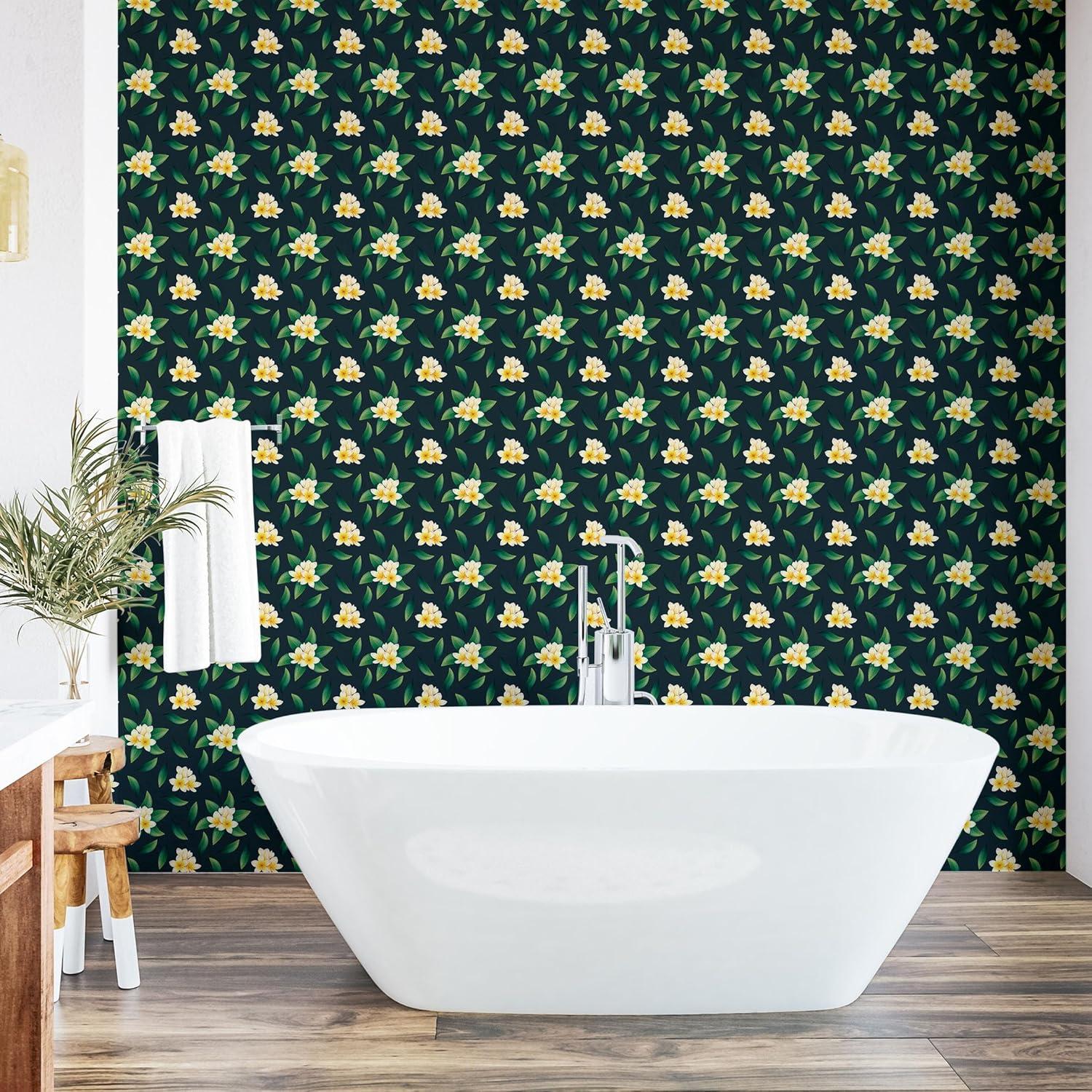 imageAmbesonne Blueberry Peel amp Stick Wallpaper for Home Summer Berries with Leaves on Cream Background Love Botanical Themed SelfAdhesive Living Room Kitchen Accent 13 x 100 Violet Blue Fern GreenPale Orange and Dark Teal