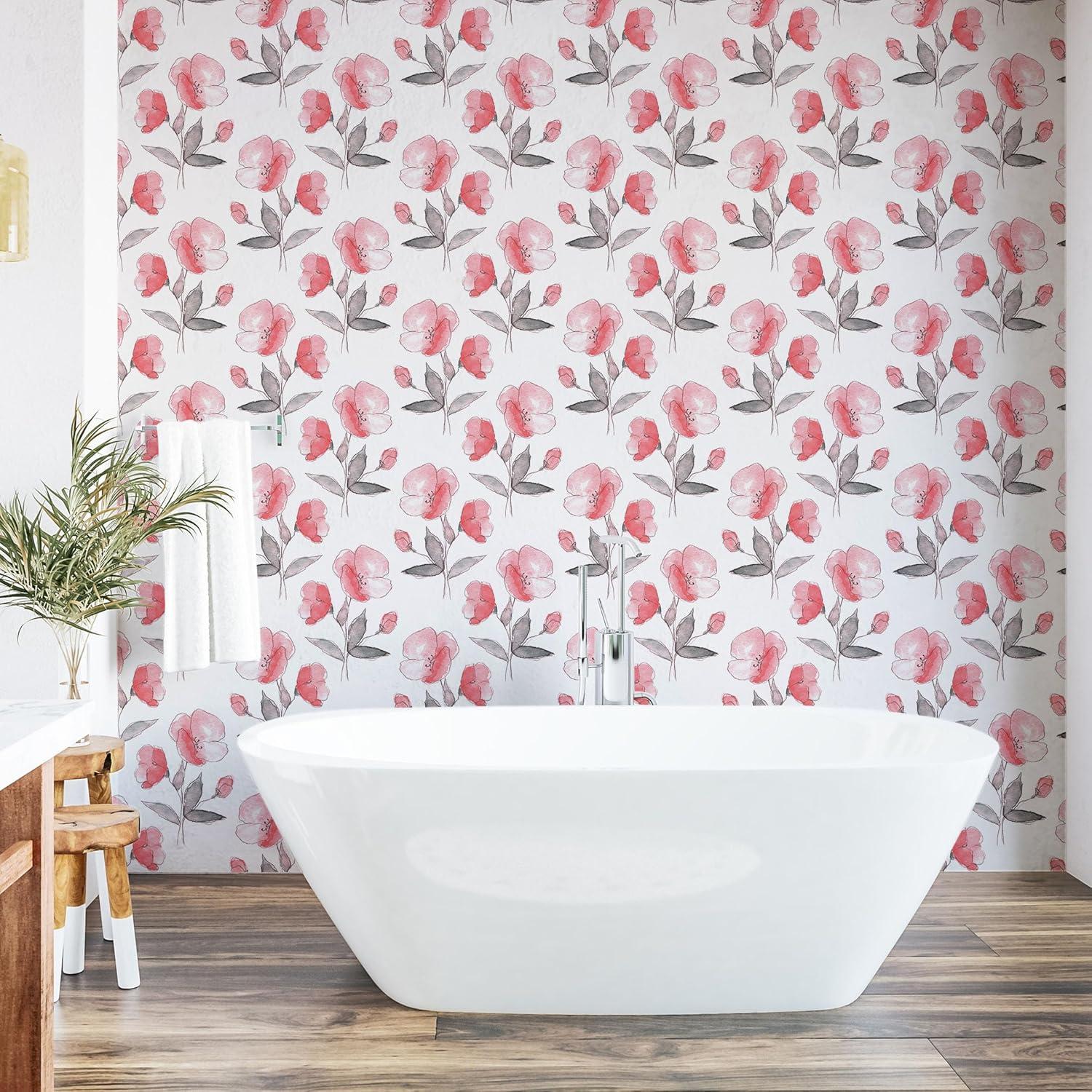 imageAmbesonne Blueberry Peel amp Stick Wallpaper for Home Summer Berries with Leaves on Cream Background Love Botanical Themed SelfAdhesive Living Room Kitchen Accent 13 x 100 Violet Blue Fern GreenPale Purpleblue and Coral