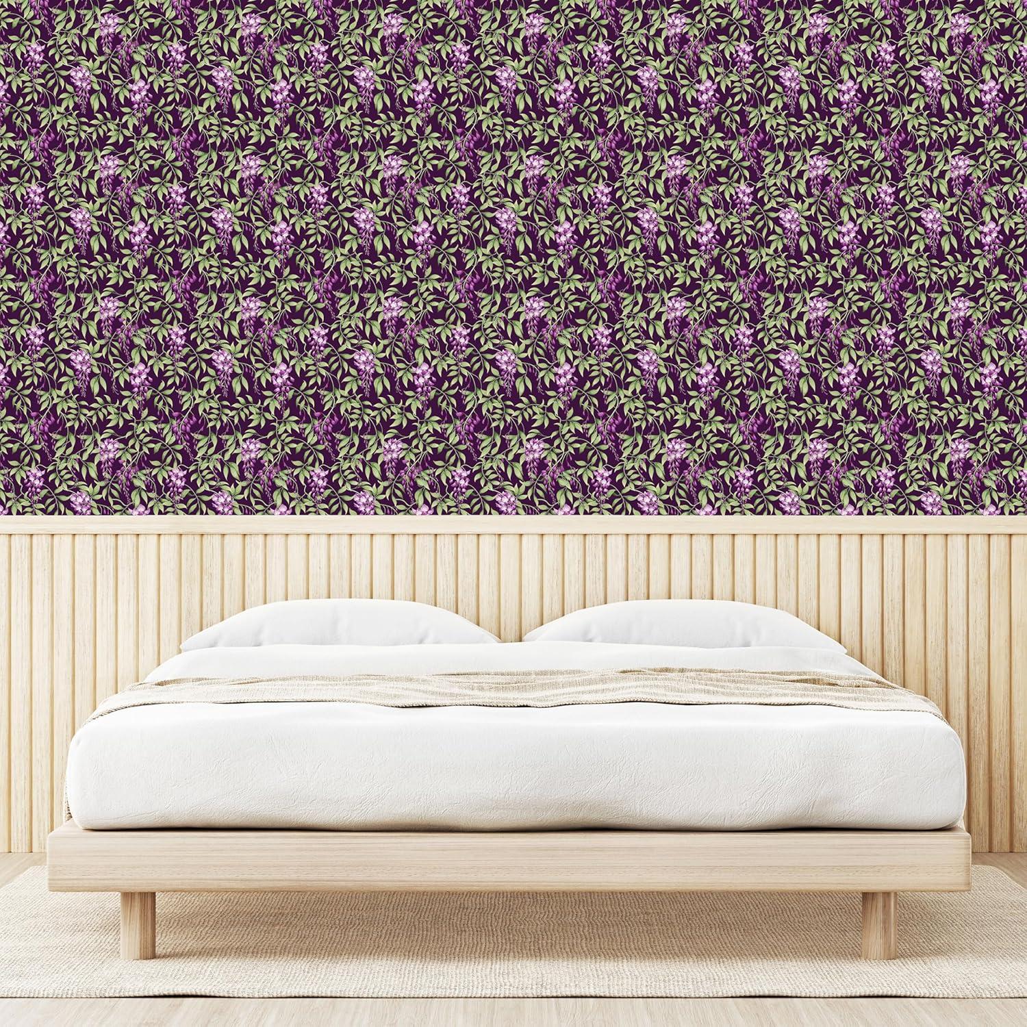 imageAmbesonne Blueberry Peel amp Stick Wallpaper for Home Summer Berries with Leaves on Cream Background Love Botanical Themed SelfAdhesive Living Room Kitchen Accent 13 x 100 Violet Blue Fern GreenPlum Purple and Reseda Green