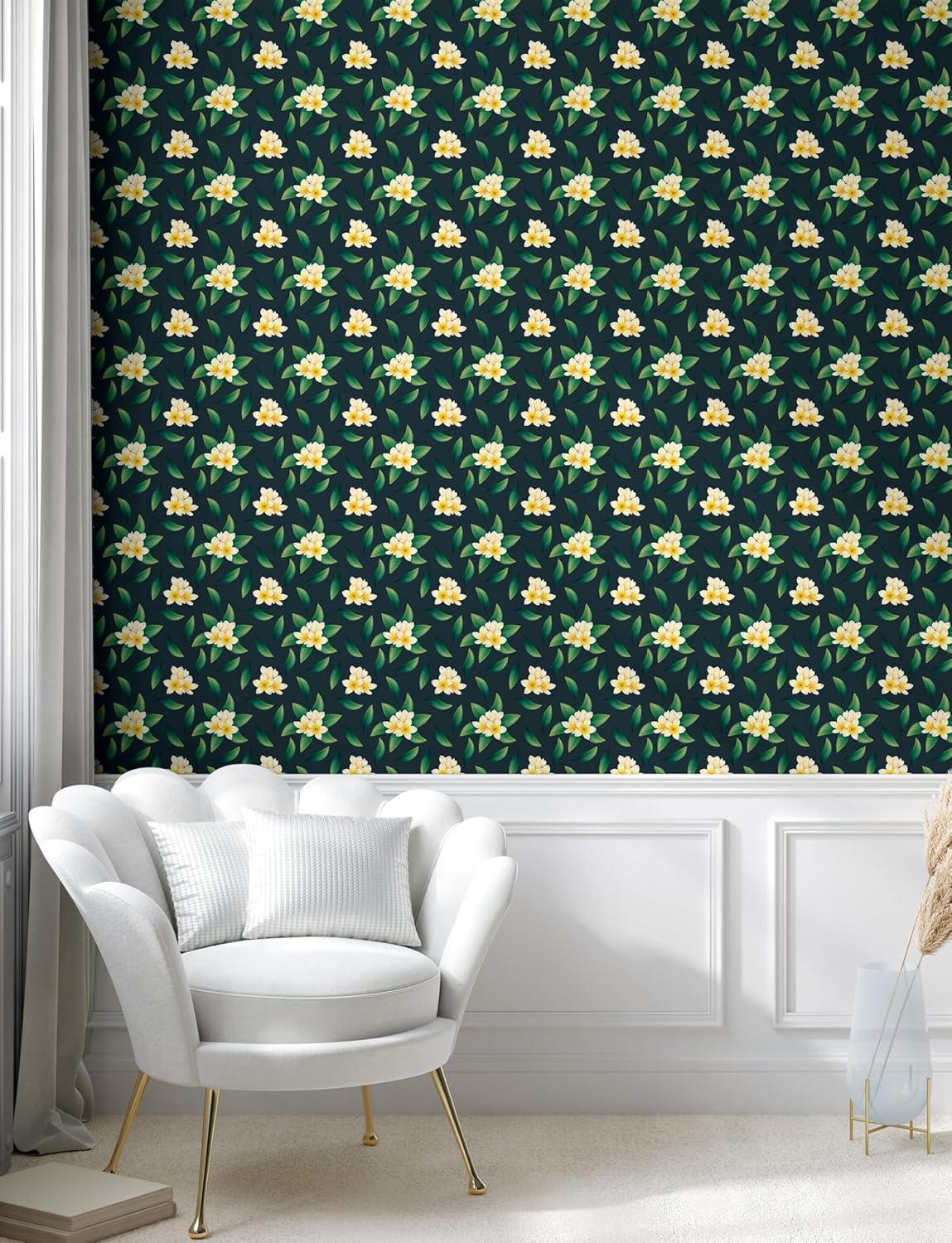 imageAmbesonne Blueberry Peel amp Stick Wallpaper for Home Summer Berries with Leaves on Cream Background Love Botanical Themed SelfAdhesive Living Room Kitchen Accent 13 x 100 Violet Blue Fern GreenPale Orange and Dark Teal
