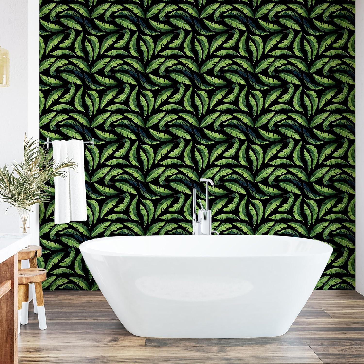 imageAmbesonne Blueberry Peel amp Stick Wallpaper for Home Summer Berries with Leaves on Cream Background Love Botanical Themed SelfAdhesive Living Room Kitchen Accent 13 x 100 Violet Blue Fern GreenLime Green Black Teal