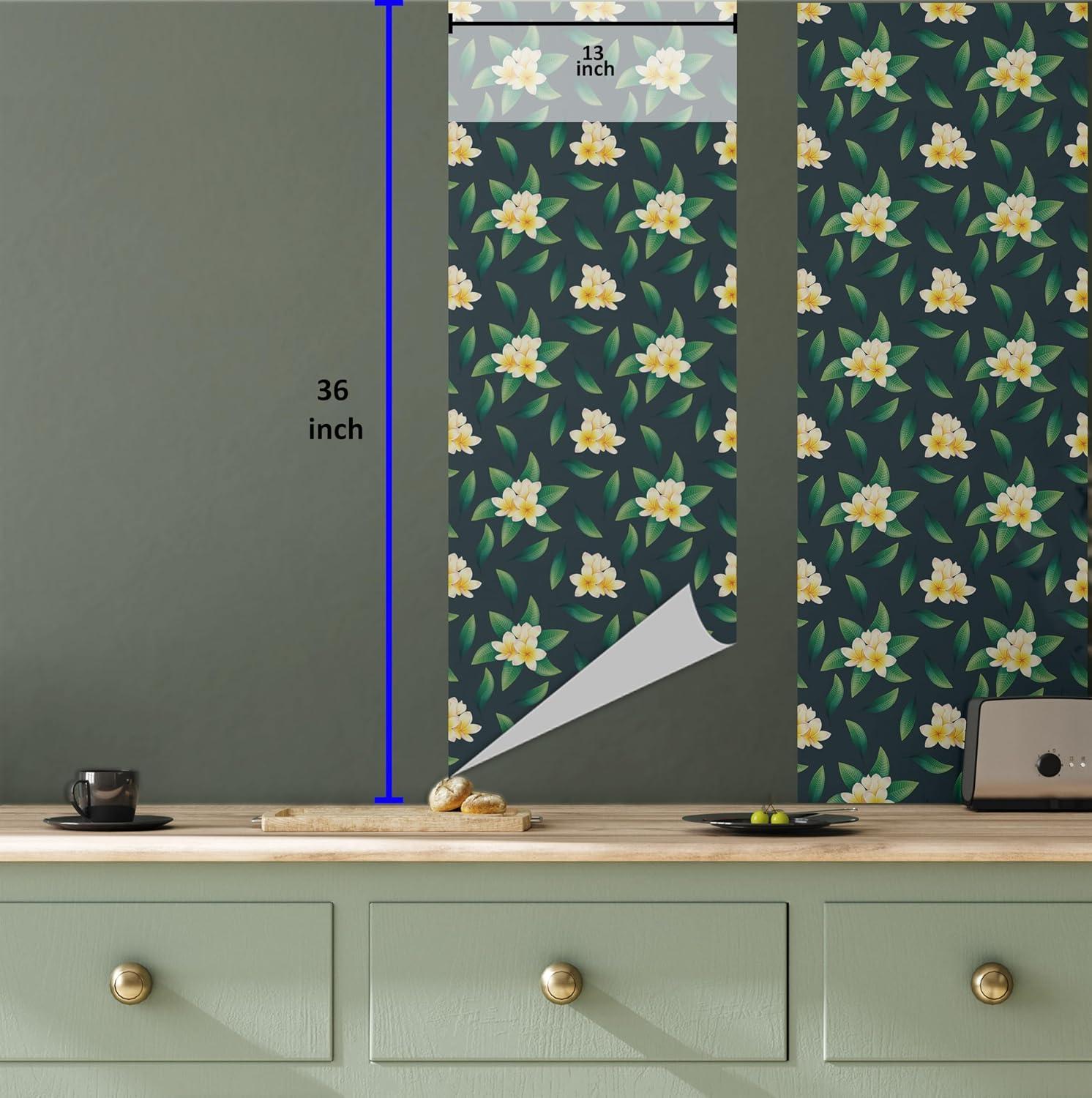 imageAmbesonne Blueberry Peel amp Stick Wallpaper for Home Summer Berries with Leaves on Cream Background Love Botanical Themed SelfAdhesive Living Room Kitchen Accent 13 x 100 Violet Blue Fern GreenPale Orange and Dark Teal