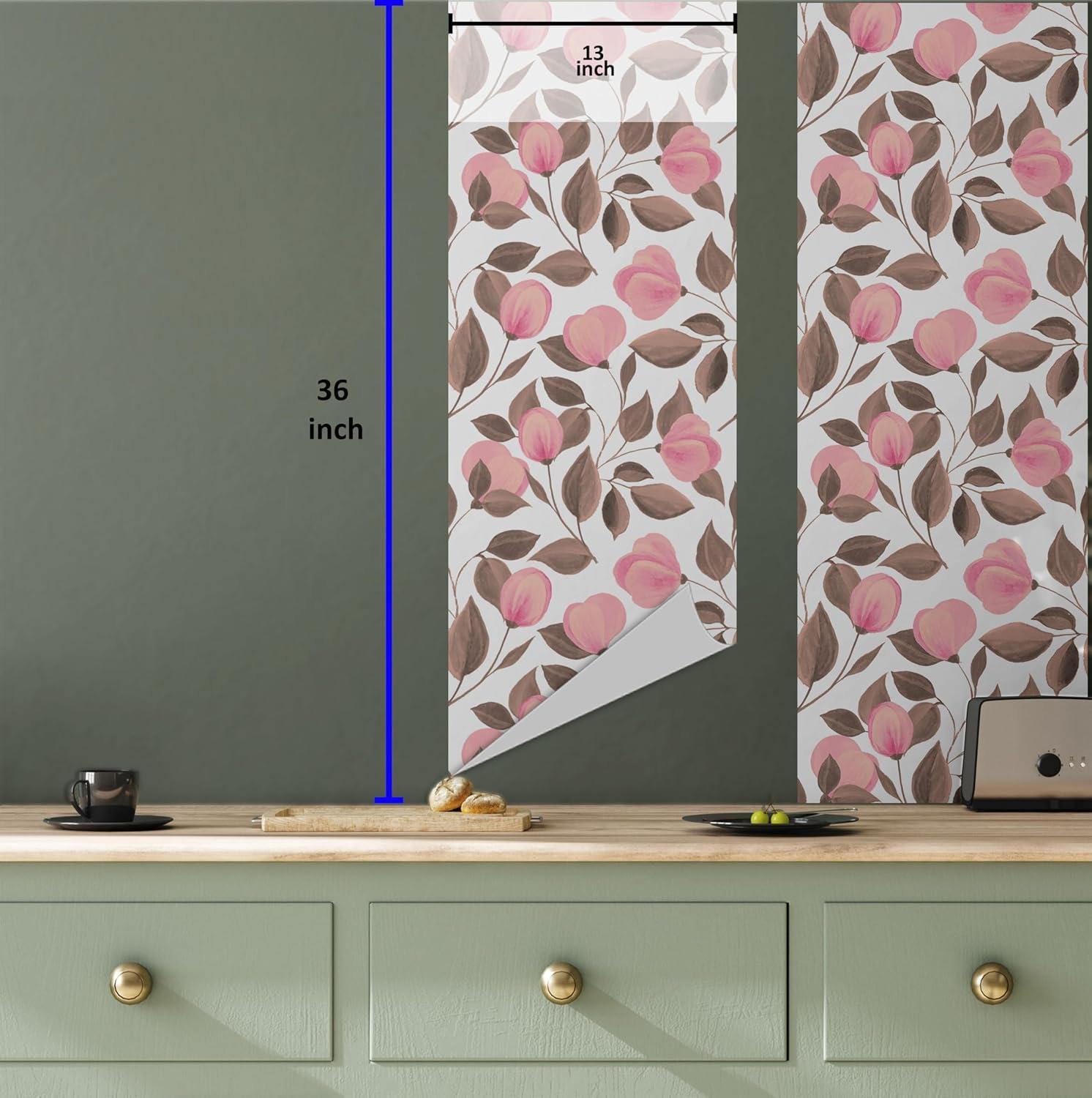 imageAmbesonne Blueberry Peel amp Stick Wallpaper for Home Summer Berries with Leaves on Cream Background Love Botanical Themed SelfAdhesive Living Room Kitchen Accent 13 x 100 Violet Blue Fern GreenPale Pink Blush and Umber