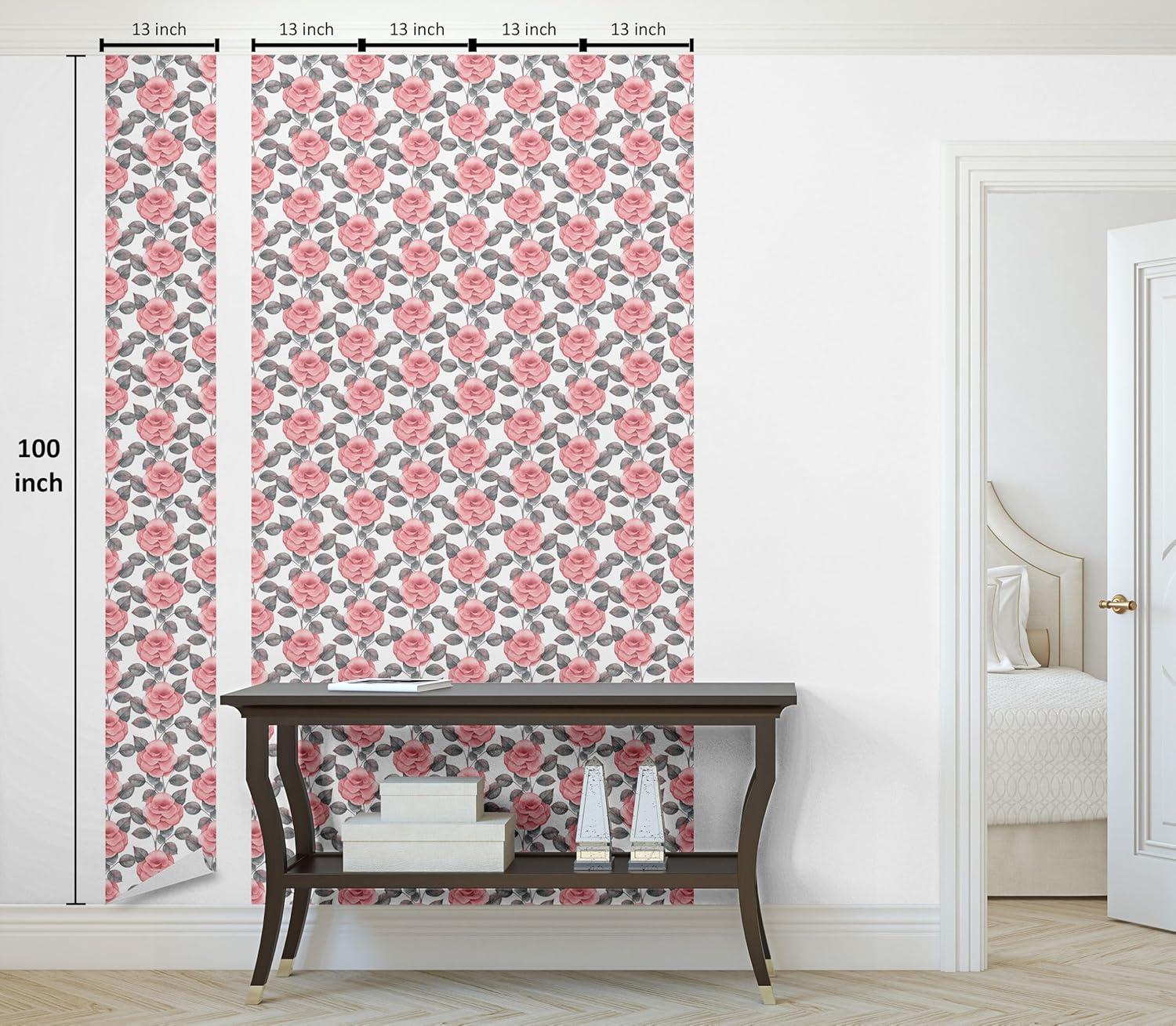 imageAmbesonne Blueberry Peel amp Stick Wallpaper for Home Summer Berries with Leaves on Cream Background Love Botanical Themed SelfAdhesive Living Room Kitchen Accent 13 x 100 Violet Blue Fern GreenCoral and Pale Purpleblue