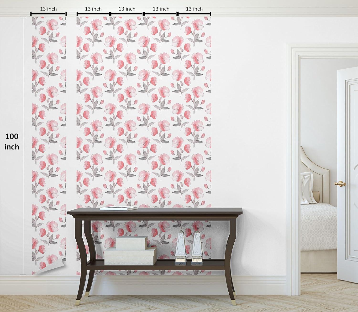 imageAmbesonne Blueberry Peel amp Stick Wallpaper for Home Summer Berries with Leaves on Cream Background Love Botanical Themed SelfAdhesive Living Room Kitchen Accent 13 x 100 Violet Blue Fern GreenPale Purpleblue and Coral
