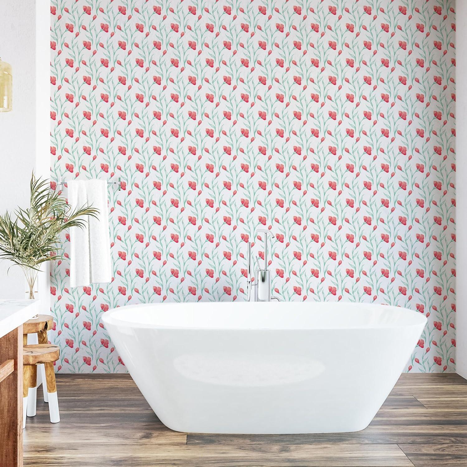 imageAmbesonne Blueberry Peel amp Stick Wallpaper for Home Summer Berries with Leaves on Cream Background Love Botanical Themed SelfAdhesive Living Room Kitchen Accent 13 x 100 Violet Blue Fern GreenDark Coral Seafoam