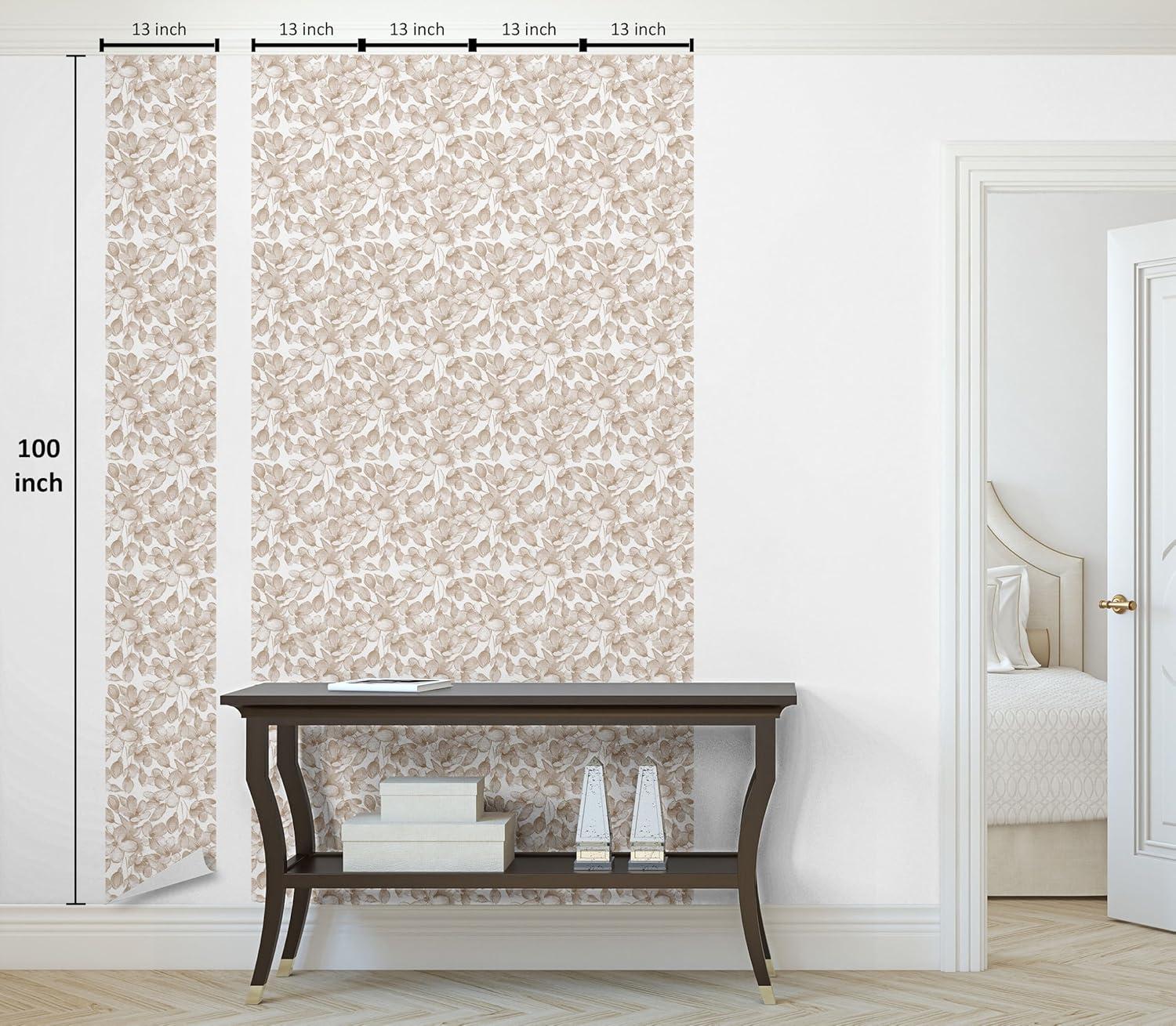 imageAmbesonne Blueberry Peel amp Stick Wallpaper for Home Summer Berries with Leaves on Cream Background Love Botanical Themed SelfAdhesive Living Room Kitchen Accent 13 x 100 Violet Blue Fern GreenWarm Taupe Coconut