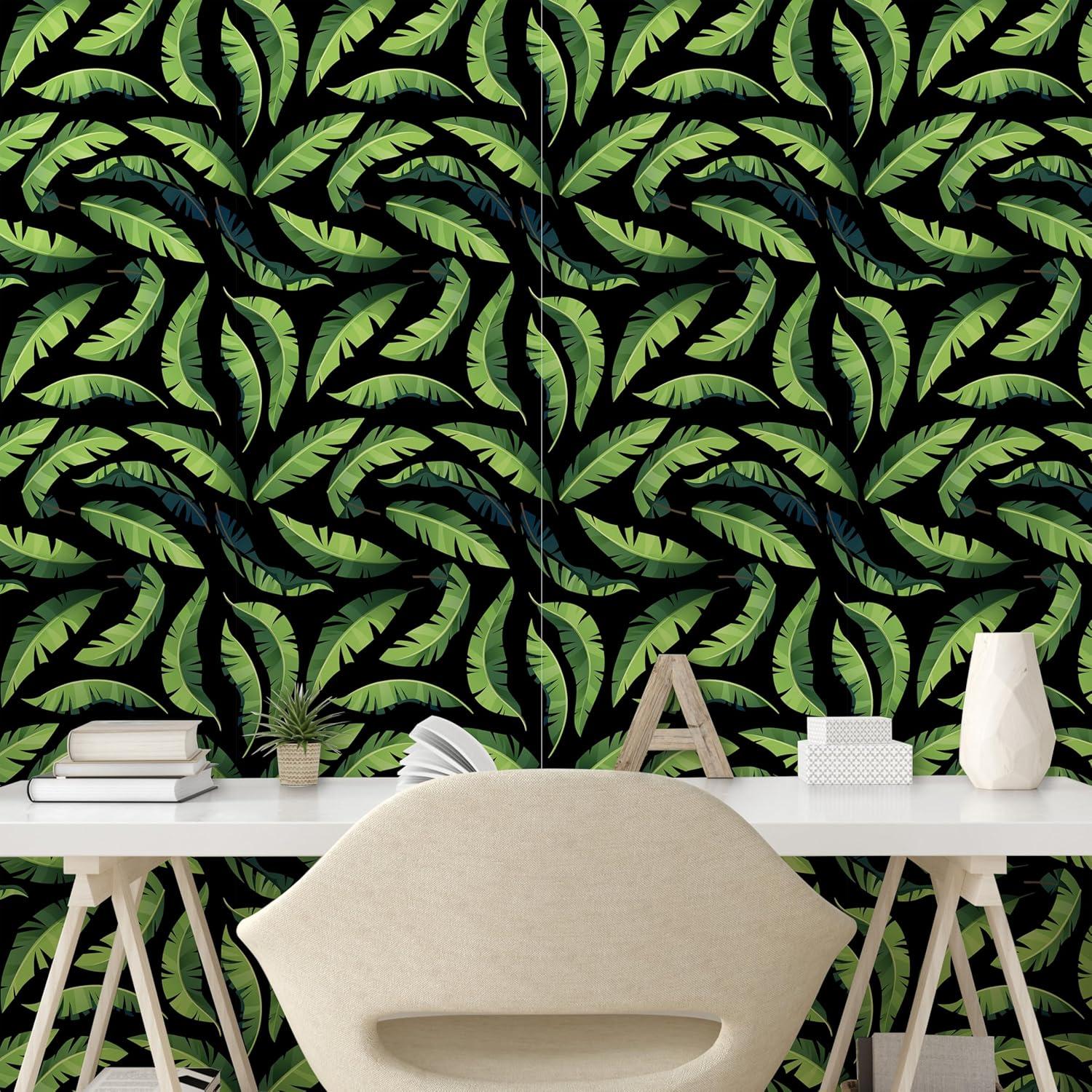 imageAmbesonne Blueberry Peel amp Stick Wallpaper for Home Summer Berries with Leaves on Cream Background Love Botanical Themed SelfAdhesive Living Room Kitchen Accent 13 x 100 Violet Blue Fern GreenLime Green Black Teal