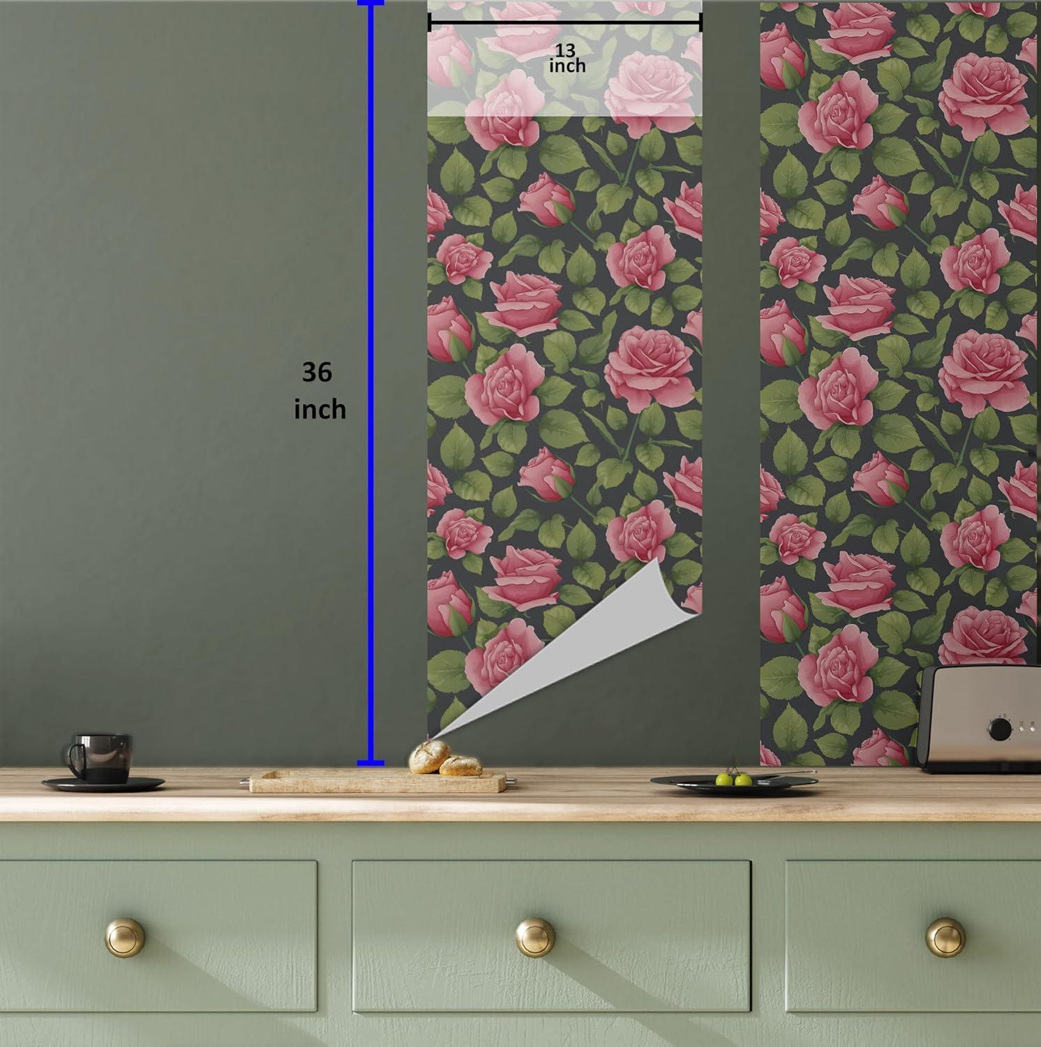 imageAmbesonne Blueberry Peel amp Stick Wallpaper for Home Summer Berries with Leaves on Cream Background Love Botanical Themed SelfAdhesive Living Room Kitchen Accent 13 x 100 Violet Blue Fern GreenGreen Pink and Charcoal Grey