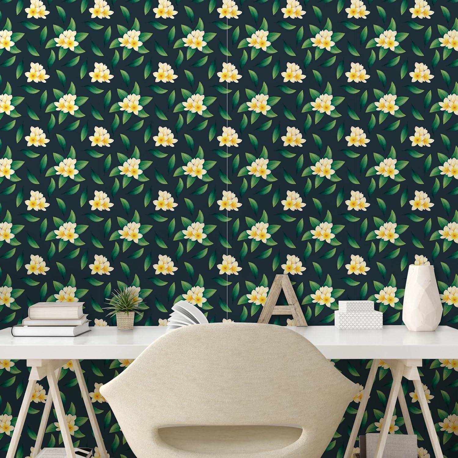 imageAmbesonne Blueberry Peel amp Stick Wallpaper for Home Summer Berries with Leaves on Cream Background Love Botanical Themed SelfAdhesive Living Room Kitchen Accent 13 x 100 Violet Blue Fern GreenPale Orange and Dark Teal
