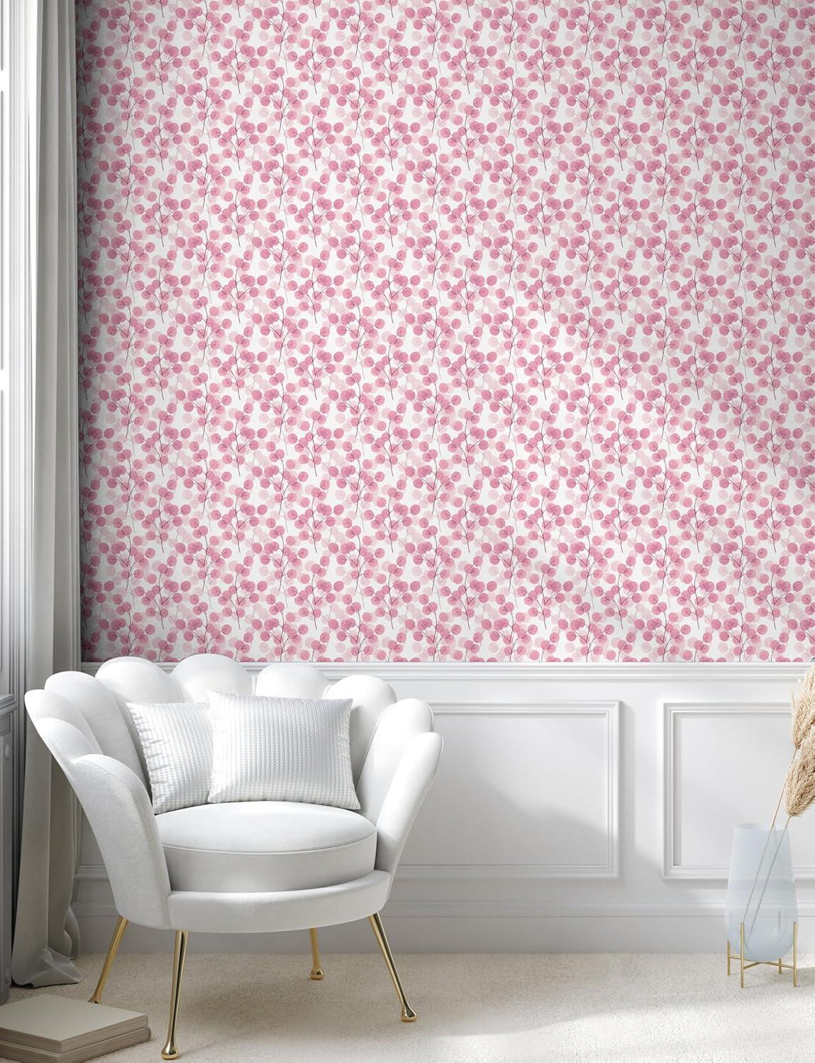 imageAmbesonne Blueberry Peel amp Stick Wallpaper for Home Summer Berries with Leaves on Cream Background Love Botanical Themed SelfAdhesive Living Room Kitchen Accent 13 x 100 Violet Blue Fern GreenBlush Pale Pink and Plum