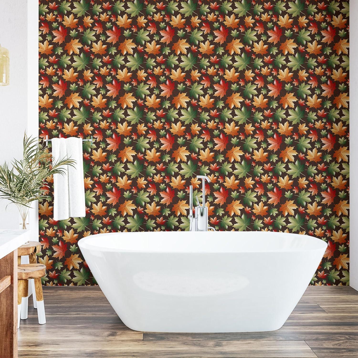 imageAmbesonne Blueberry Peel amp Stick Wallpaper for Home Summer Berries with Leaves on Cream Background Love Botanical Themed SelfAdhesive Living Room Kitchen Accent 13 x 100 Violet Blue Fern GreenBrown Green Orange