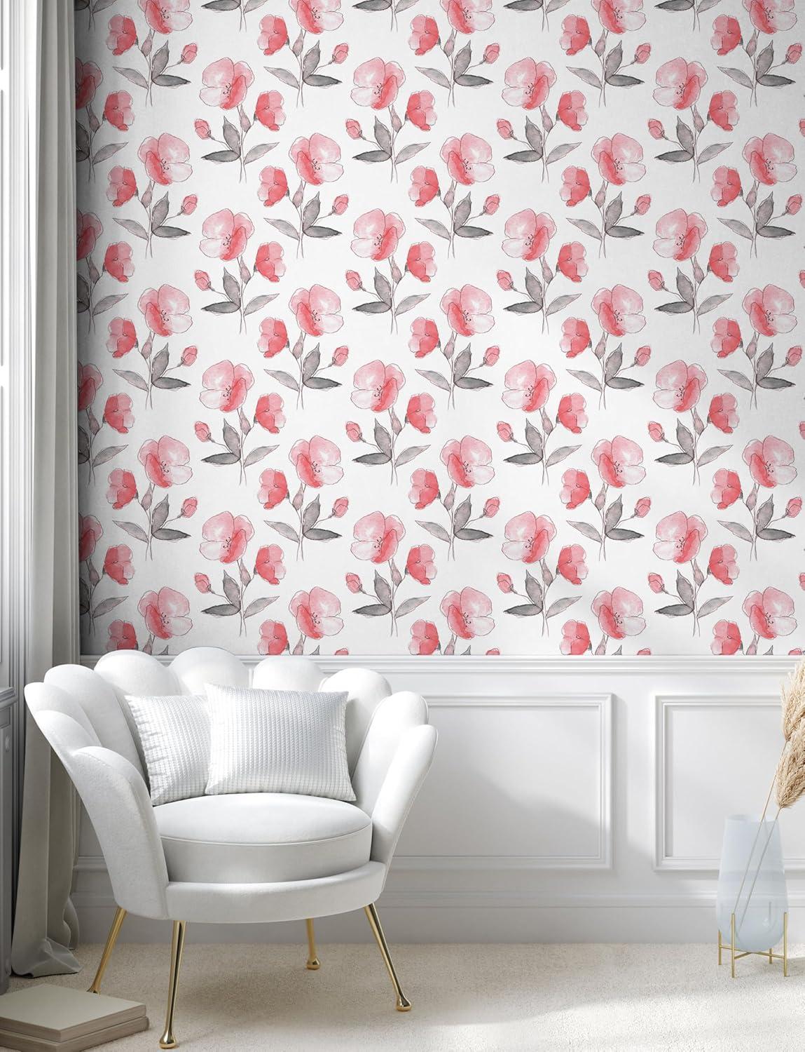 imageAmbesonne Blueberry Peel amp Stick Wallpaper for Home Summer Berries with Leaves on Cream Background Love Botanical Themed SelfAdhesive Living Room Kitchen Accent 13 x 100 Violet Blue Fern GreenPale Purpleblue and Coral