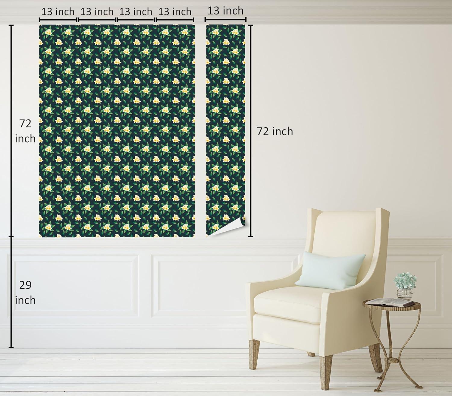 imageAmbesonne Blueberry Peel amp Stick Wallpaper for Home Summer Berries with Leaves on Cream Background Love Botanical Themed SelfAdhesive Living Room Kitchen Accent 13 x 100 Violet Blue Fern GreenPale Orange and Dark Teal