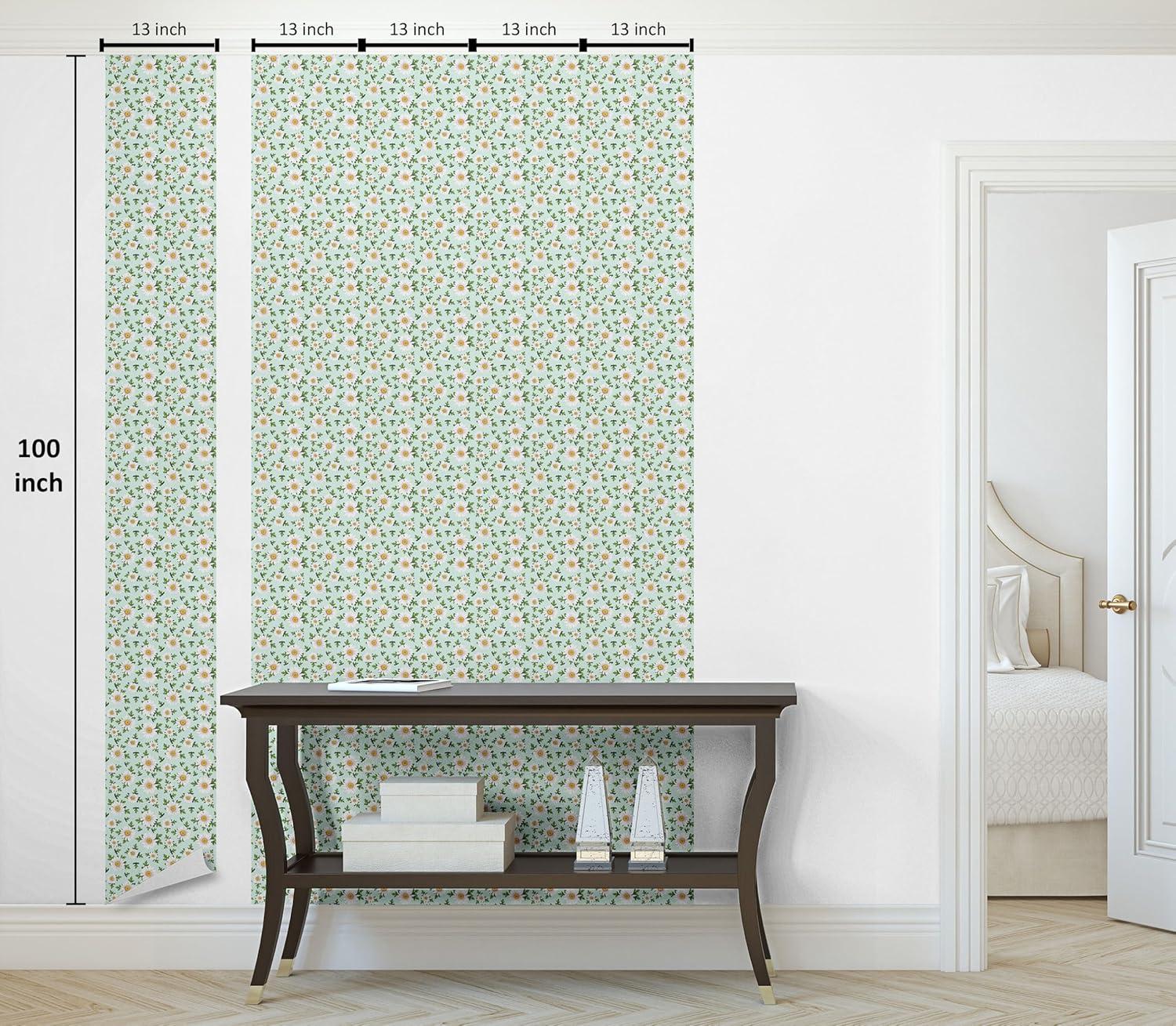 imageAmbesonne Blueberry Peel amp Stick Wallpaper for Home Summer Berries with Leaves on Cream Background Love Botanical Themed SelfAdhesive Living Room Kitchen Accent 13 x 100 Violet Blue Fern GreenGreen Orange and White