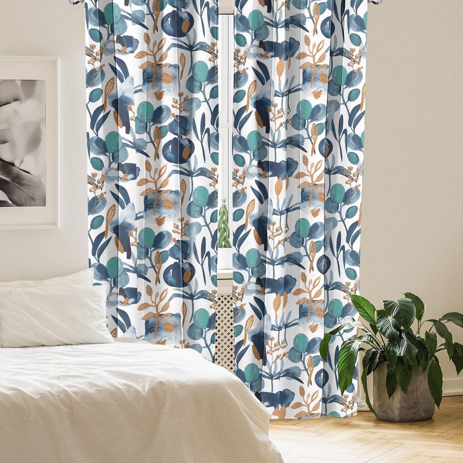 imageAmbesonne Floral Curtains Vintage Style Blooming Pastel Hibiscus and Rose Flowers with Leaves Window Treatments 2 Panel Set for Living Room Bedroom Pair of 28 x 84 Lilac Seafoam and GreenSlate Blue Seafoam Amber