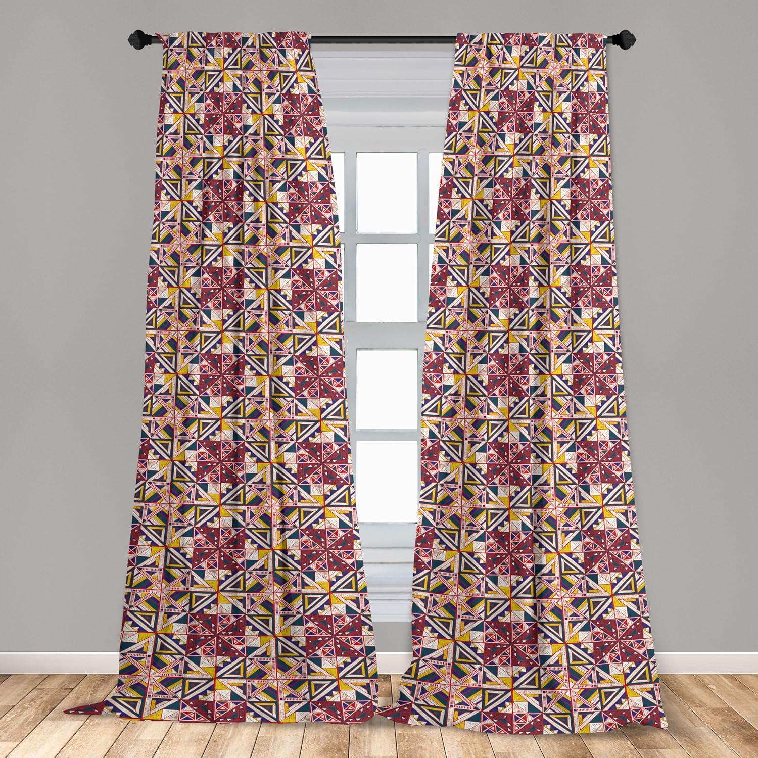 imageAmbesonne Floral Curtains Watercolor Themed Pattern of Blooming Retro Spring Revival Flowers Window Treatments 2 Panel Set for Living Room Bedroom Pair of 28 x 63 Lilac White and Slate BrownScarlet Yellow Dark Teal