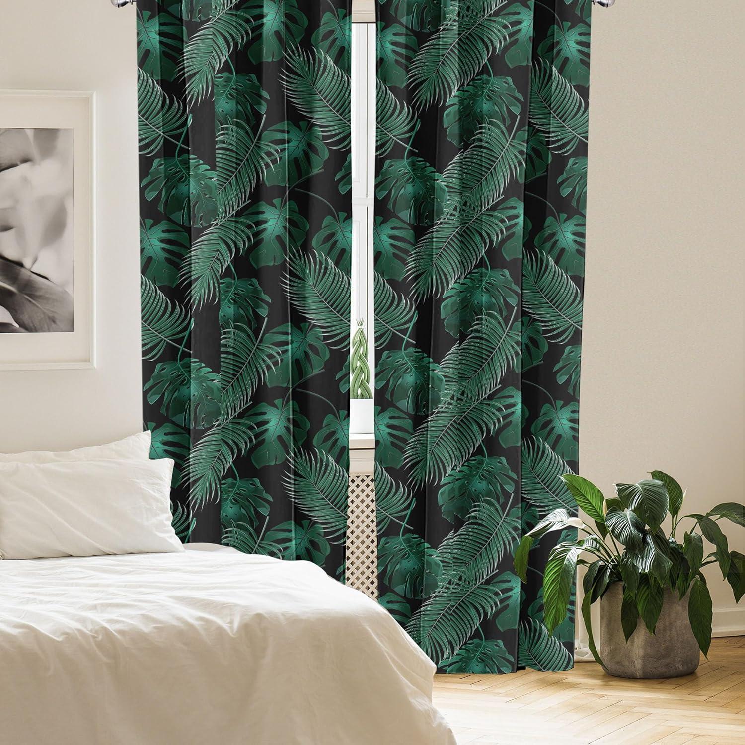 imageAmbesonne Floral Curtains Watercolor Themed Pattern of Blooming Retro Spring Revival Flowers Window Treatments 2 Panel Set for Living Room Bedroom Pair of 28 x 63 Lilac White and Slate BrownBlack and Hunter Green
