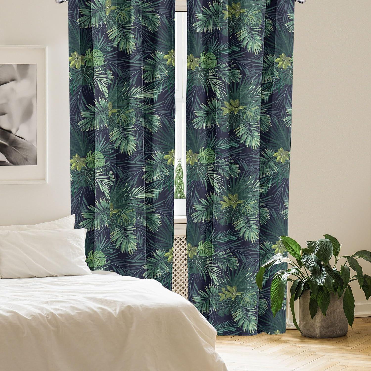 imageAmbesonne Floral Curtains Watercolor Themed Pattern of Blooming Retro Spring Revival Flowers Window Treatments 2 Panel Set for Living Room Bedroom Pair of 28 x 63 Lilac White and Slate BrownNavy Blue and Fern Green