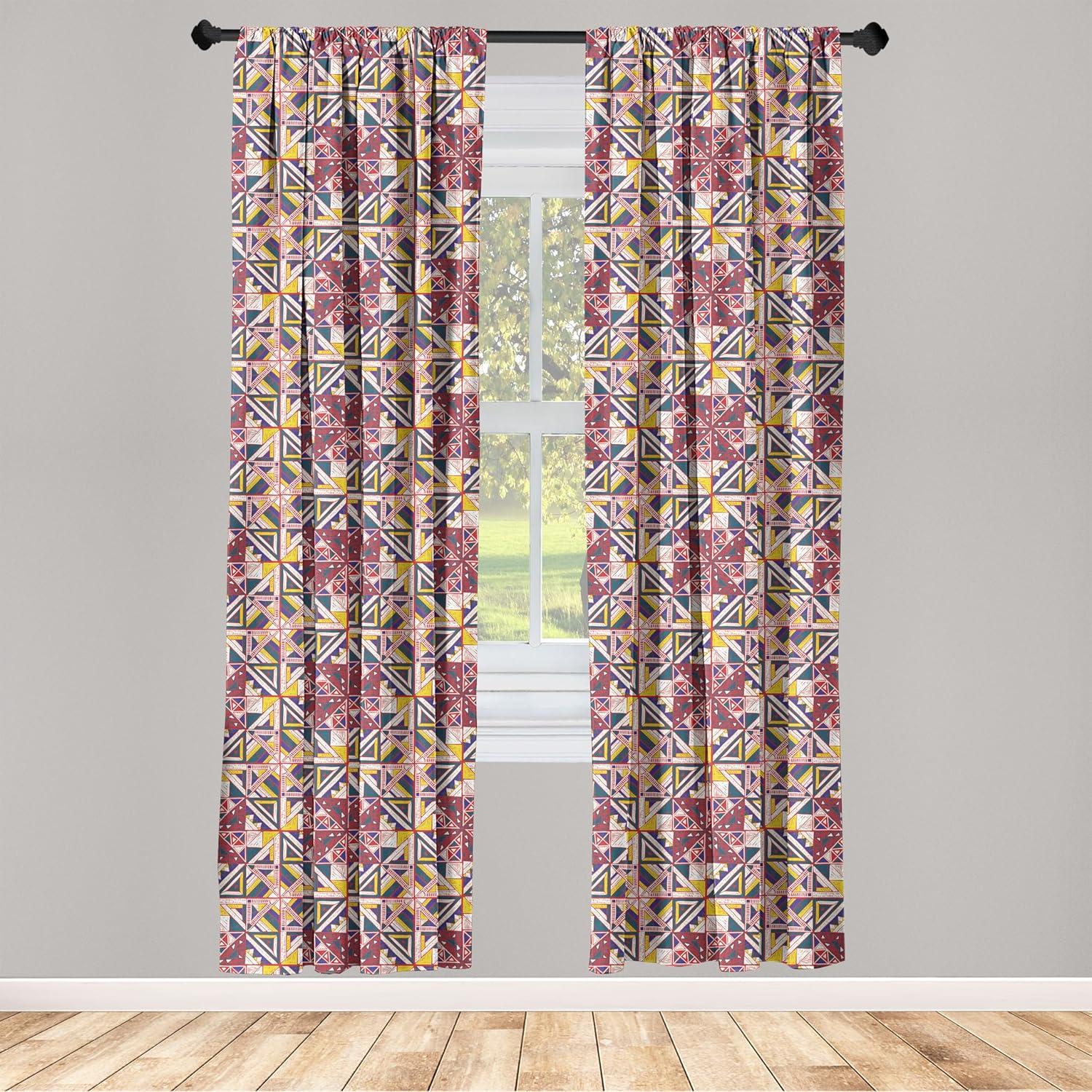 imageAmbesonne Floral Curtains Watercolor Themed Pattern of Blooming Retro Spring Revival Flowers Window Treatments 2 Panel Set for Living Room Bedroom Pair of 28 x 63 Lilac White and Slate BrownScarlet Yellow Dark Teal