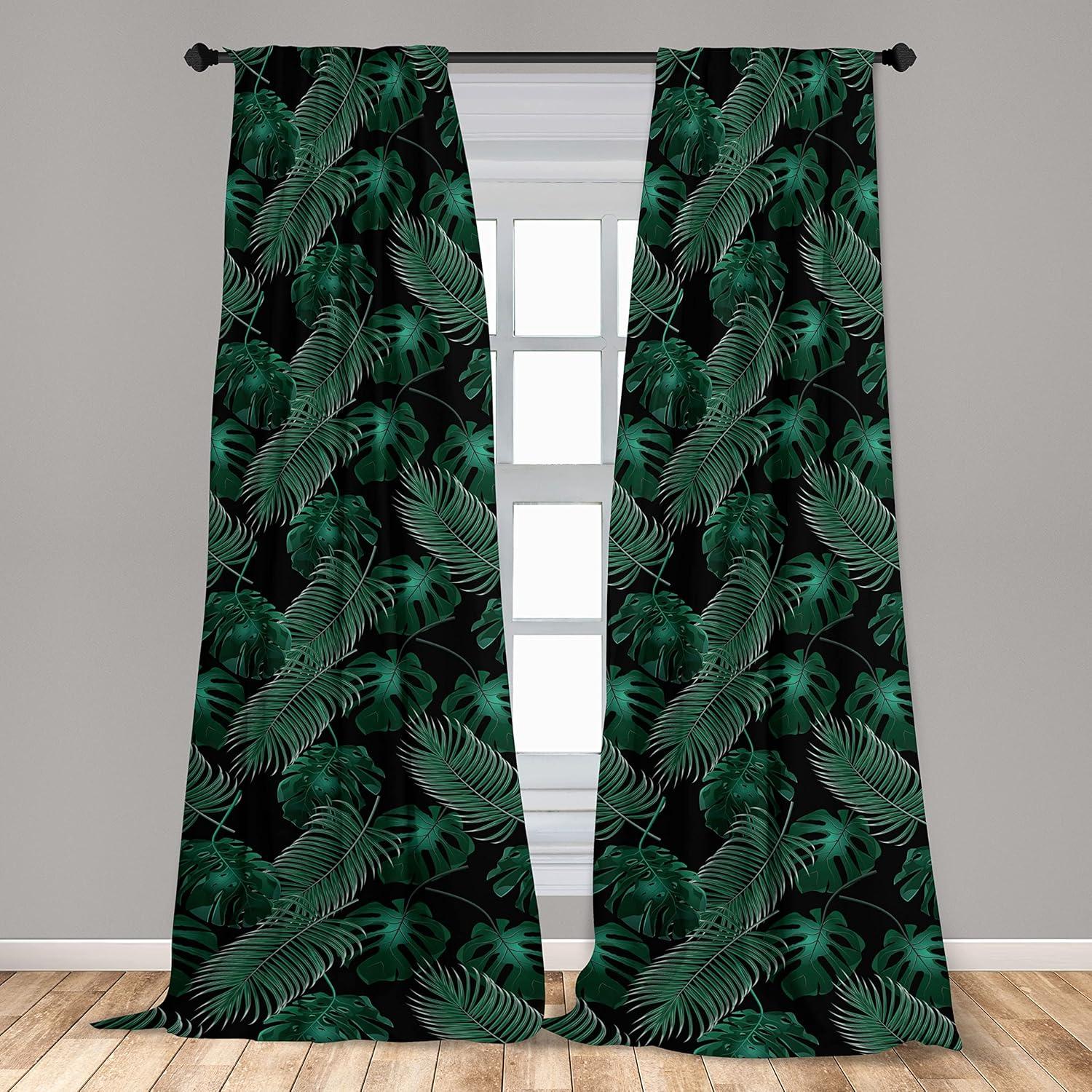 imageAmbesonne Floral Curtains Watercolor Themed Pattern of Blooming Retro Spring Revival Flowers Window Treatments 2 Panel Set for Living Room Bedroom Pair of 28 x 63 Lilac White and Slate BrownBlack and Hunter Green