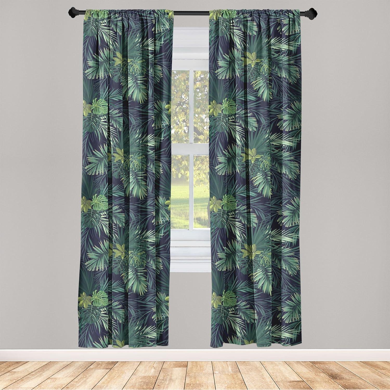 imageAmbesonne Floral Curtains Watercolor Themed Pattern of Blooming Retro Spring Revival Flowers Window Treatments 2 Panel Set for Living Room Bedroom Pair of 28 x 63 Lilac White and Slate BrownNavy Blue and Fern Green