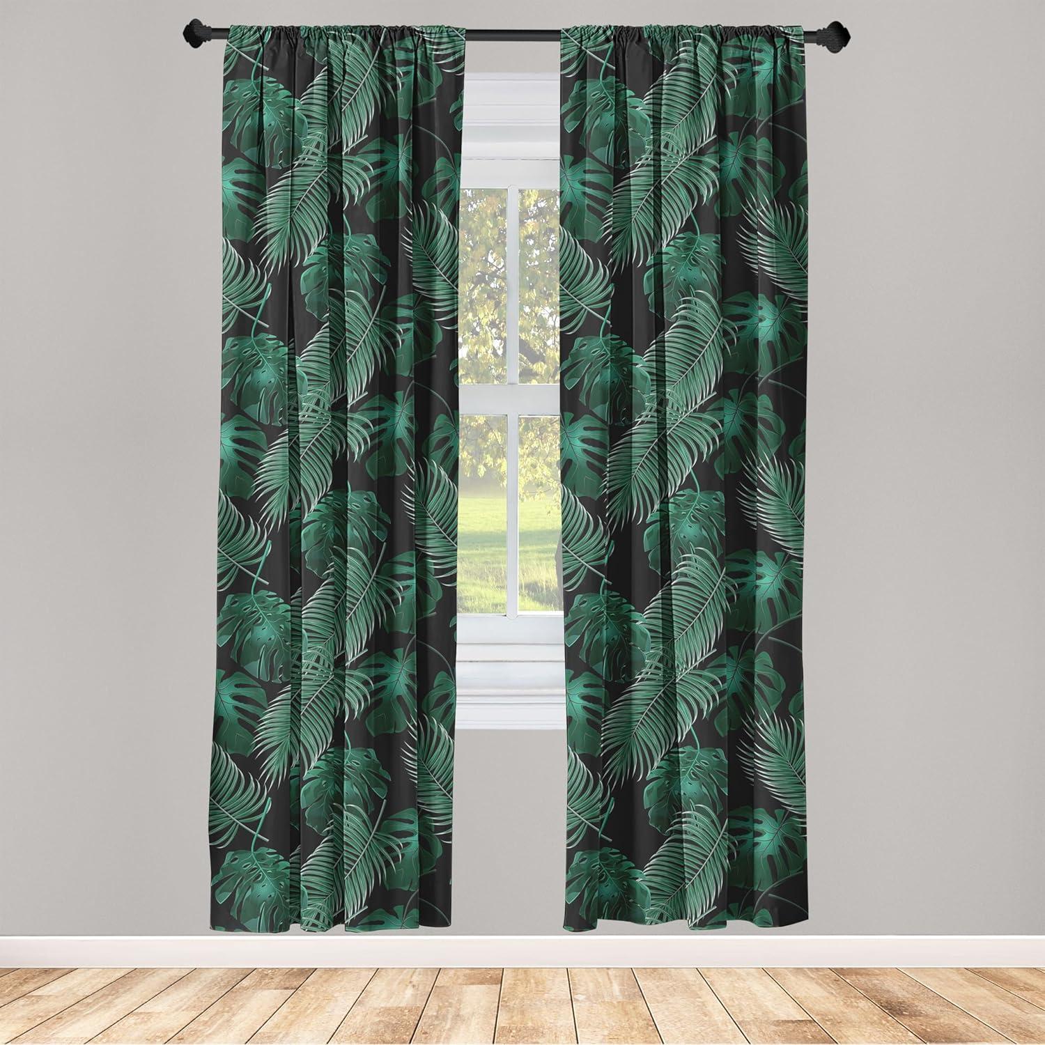 imageAmbesonne Floral Curtains Watercolor Themed Pattern of Blooming Retro Spring Revival Flowers Window Treatments 2 Panel Set for Living Room Bedroom Pair of 28 x 63 Lilac White and Slate BrownBlack and Hunter Green