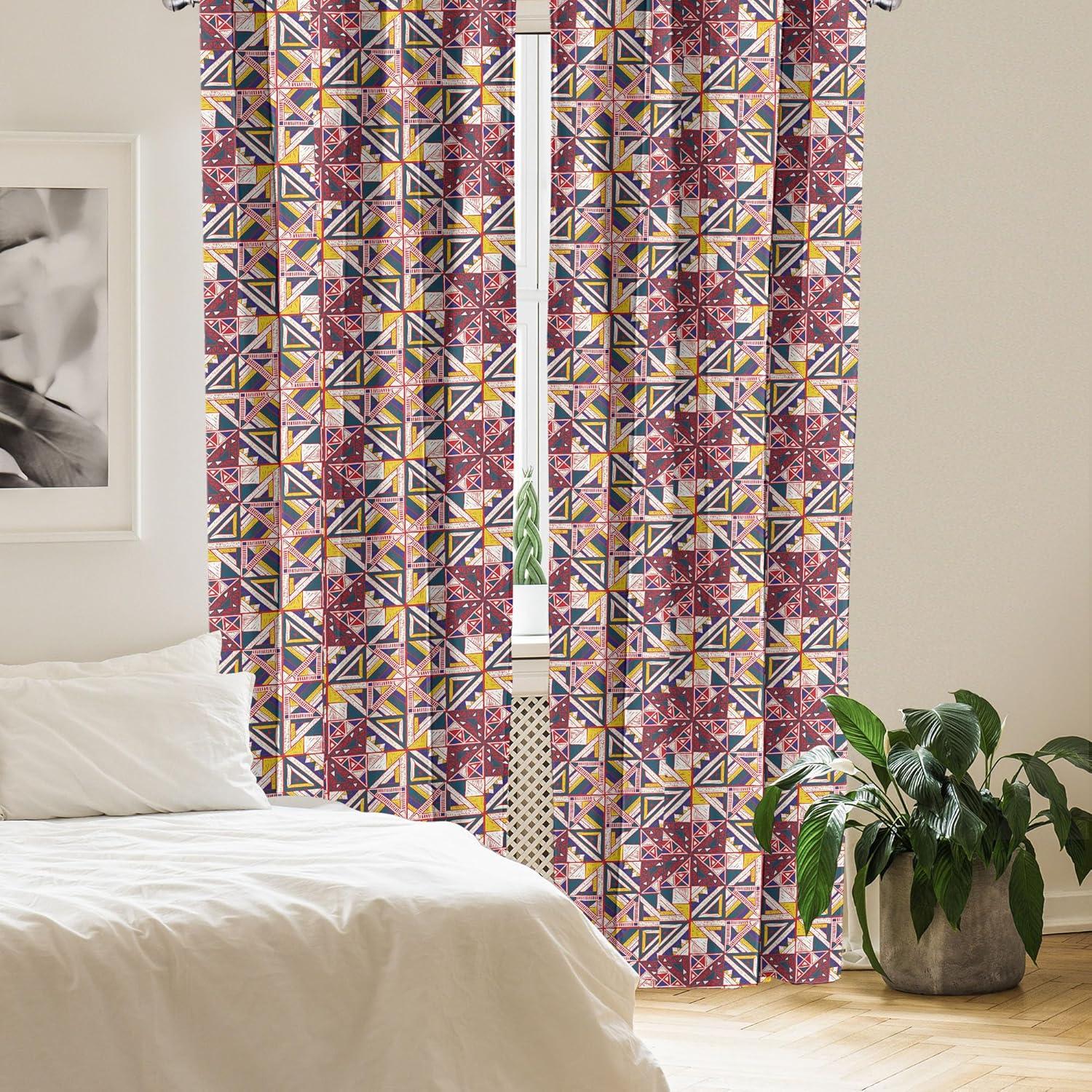 imageAmbesonne Floral Curtains Watercolor Themed Pattern of Blooming Retro Spring Revival Flowers Window Treatments 2 Panel Set for Living Room Bedroom Pair of 28 x 63 Lilac White and Slate BrownScarlet Yellow Dark Teal