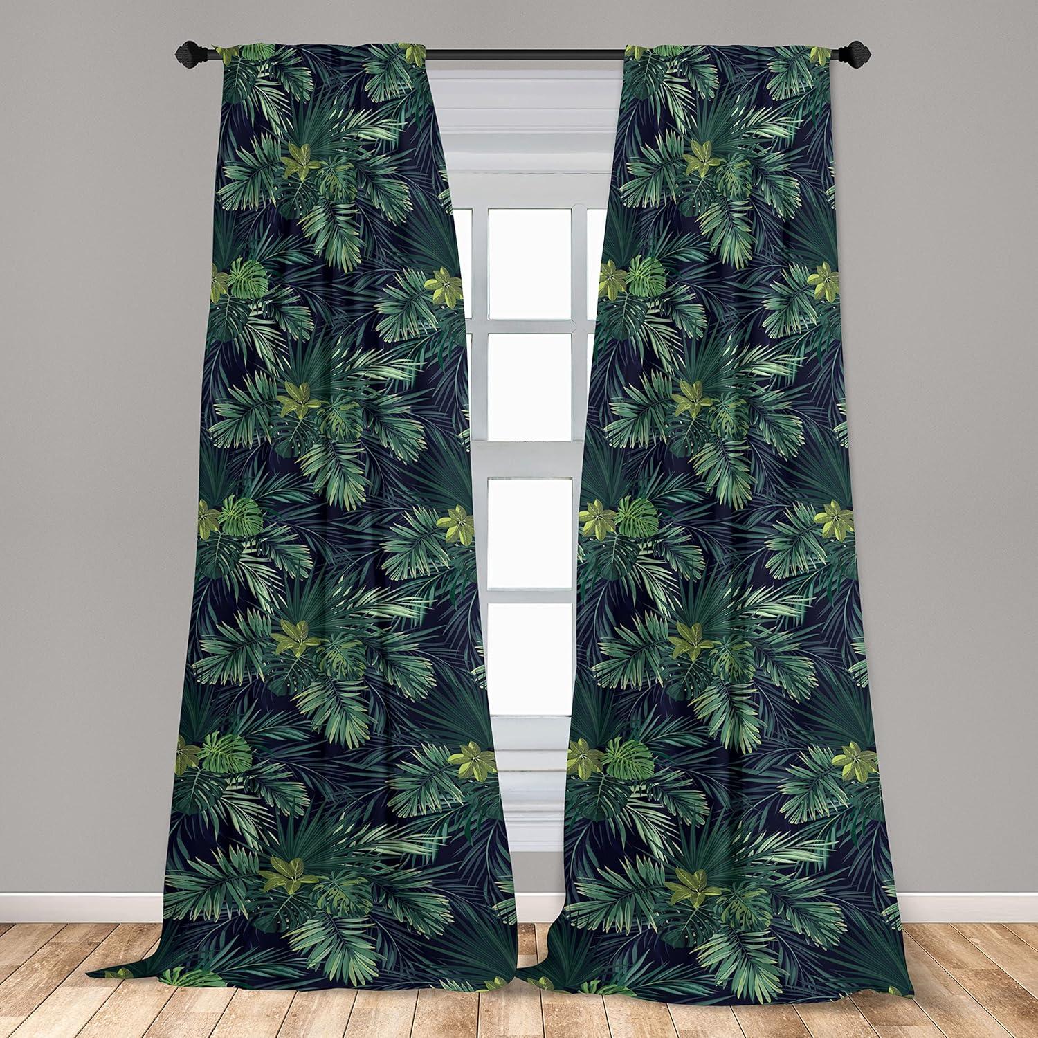 imageAmbesonne Floral Curtains Watercolor Themed Pattern of Blooming Retro Spring Revival Flowers Window Treatments 2 Panel Set for Living Room Bedroom Pair of 28 x 63 Lilac White and Slate BrownNavy Blue and Fern Green