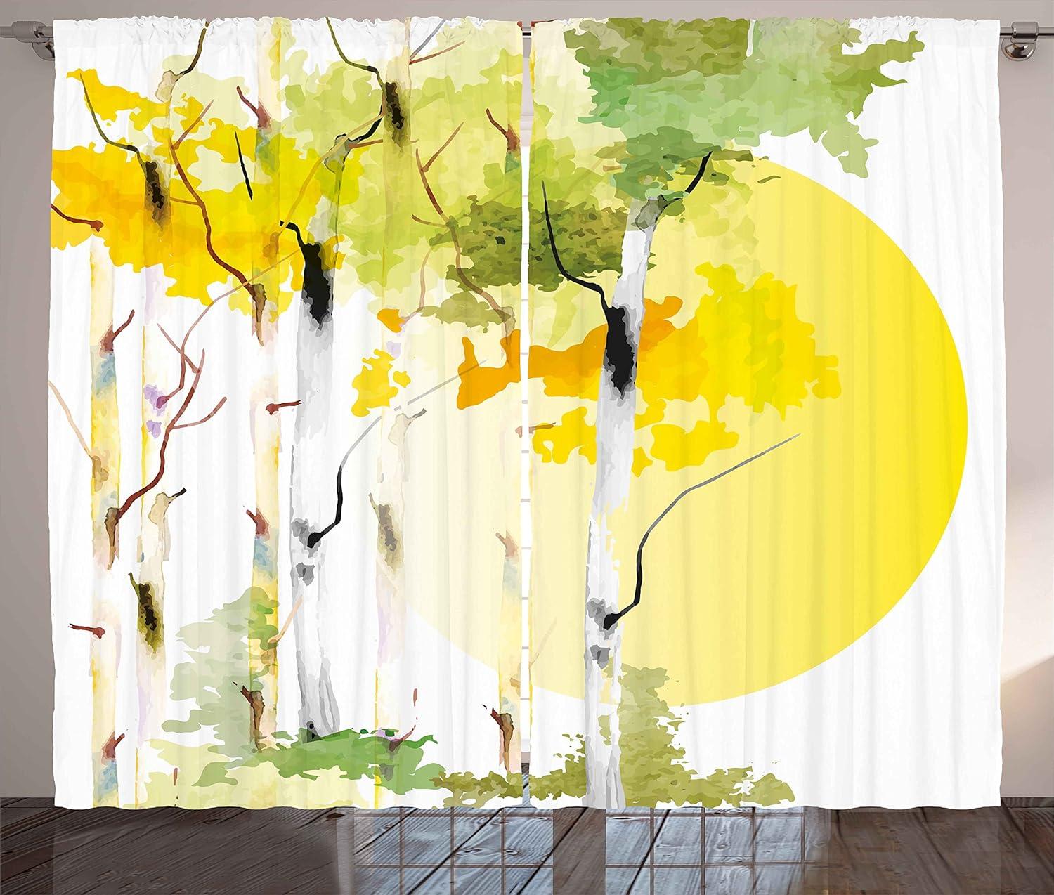 imageAmbesonne Horror House Curtains Moon Halloween Historical Gate Gothic Background Candles Fiction View Print Living Room Bedroom Window Drapes 2 Panel Set 108 X 84 Green BlueYellow Orange