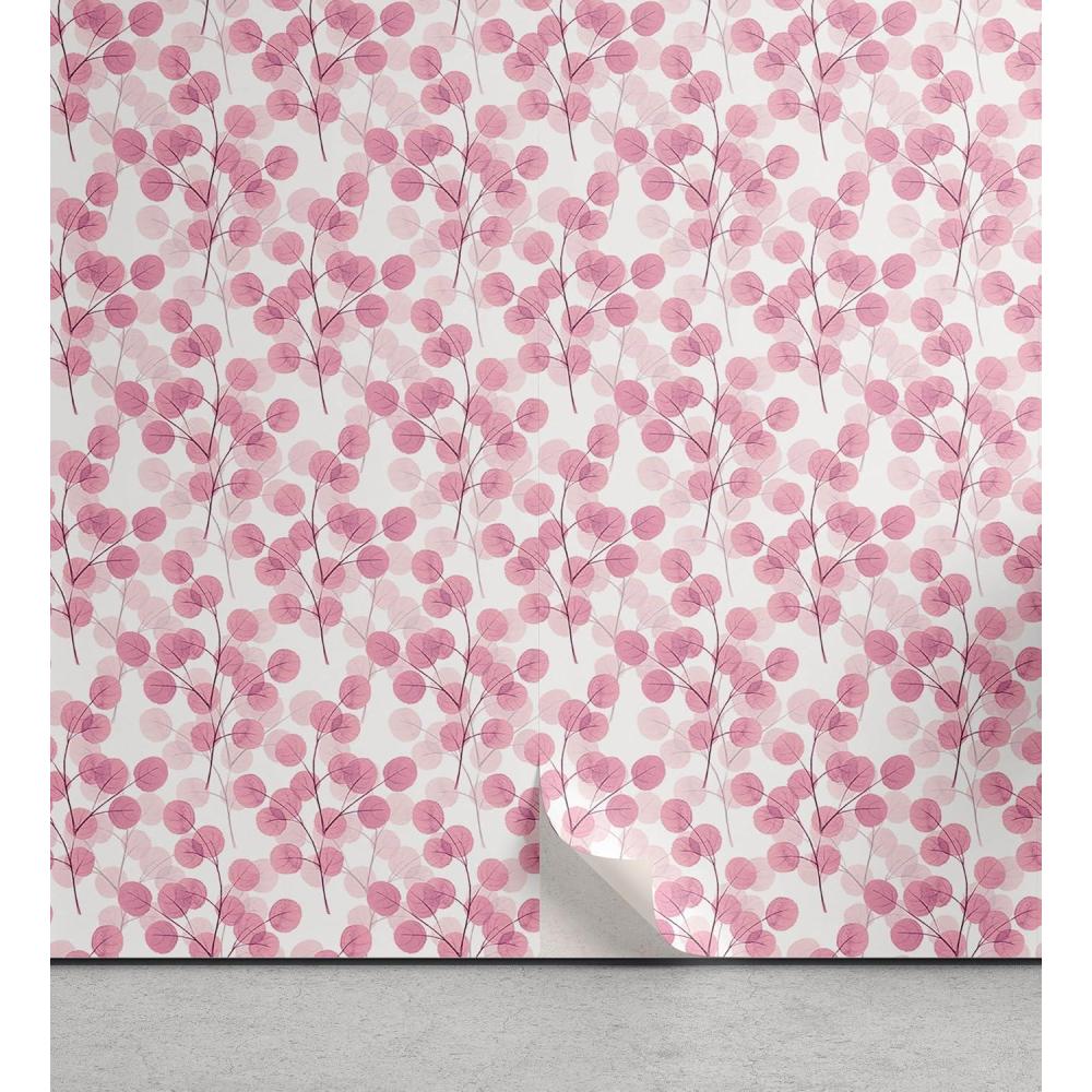 imageAmbesonne Blueberry Peel amp Stick Wallpaper for Home Summer Berries with Leaves on Cream Background Love Botanical Themed SelfAdhesive Living Room Kitchen Accent 13 x 100 Violet Blue Fern GreenBlush Pale Pink and Plum
