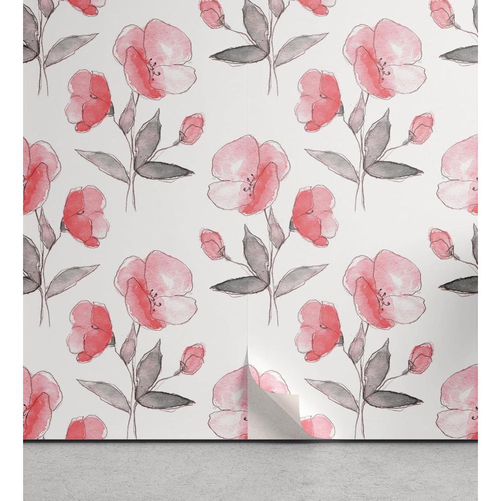 imageAmbesonne Blueberry Peel amp Stick Wallpaper for Home Summer Berries with Leaves on Cream Background Love Botanical Themed SelfAdhesive Living Room Kitchen Accent 13 x 100 Violet Blue Fern GreenPale Purpleblue and Coral