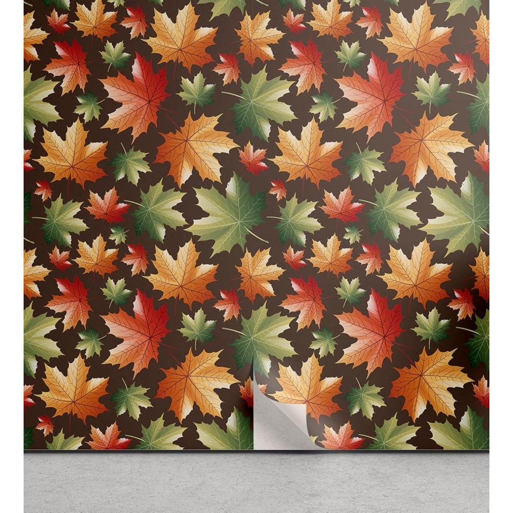 imageAmbesonne Blueberry Peel amp Stick Wallpaper for Home Summer Berries with Leaves on Cream Background Love Botanical Themed SelfAdhesive Living Room Kitchen Accent 13 x 100 Violet Blue Fern GreenBrown Green Orange
