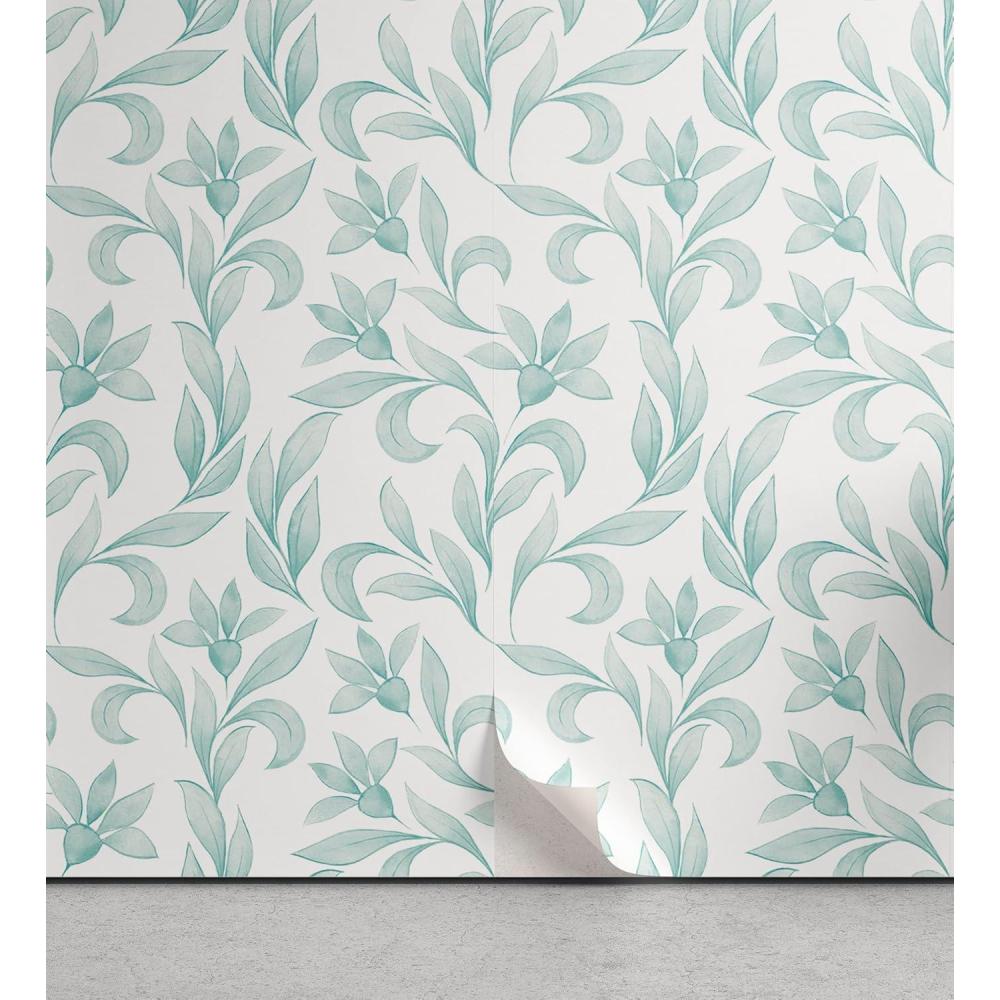 imageAmbesonne Blueberry Peel amp Stick Wallpaper for Home Summer Berries with Leaves on Cream Background Love Botanical Themed SelfAdhesive Living Room Kitchen Accent 13 x 100 Violet Blue Fern GreenCoconut Dark Seafoam