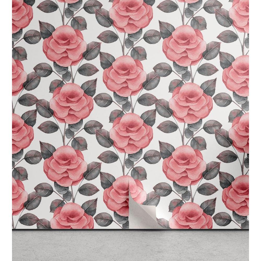 imageAmbesonne Blueberry Peel amp Stick Wallpaper for Home Summer Berries with Leaves on Cream Background Love Botanical Themed SelfAdhesive Living Room Kitchen Accent 13 x 100 Violet Blue Fern GreenCoral and Pale Purpleblue